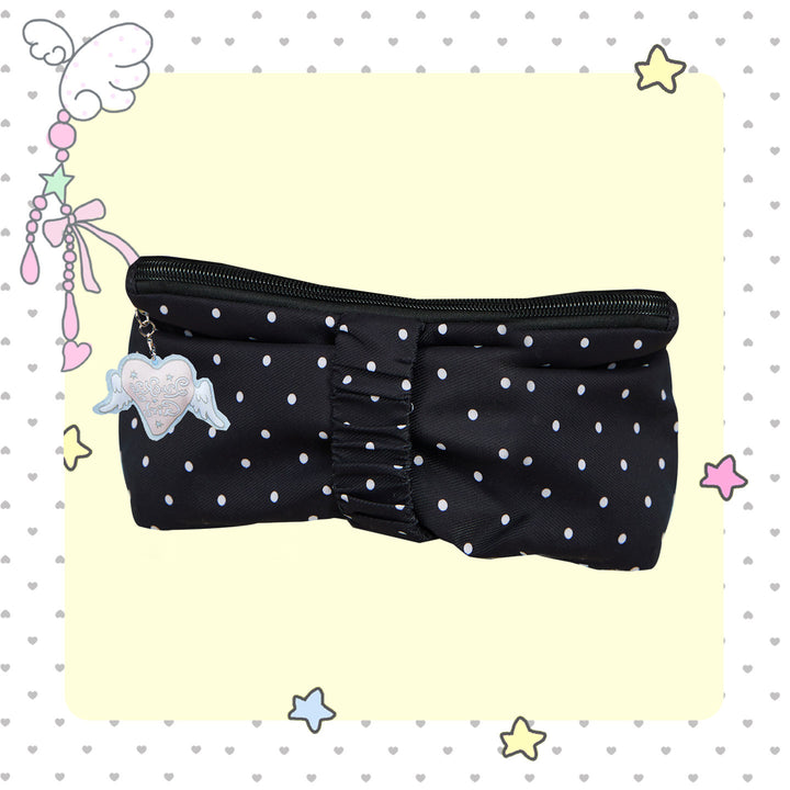 Polka Dot Bow Zip Pencil Case