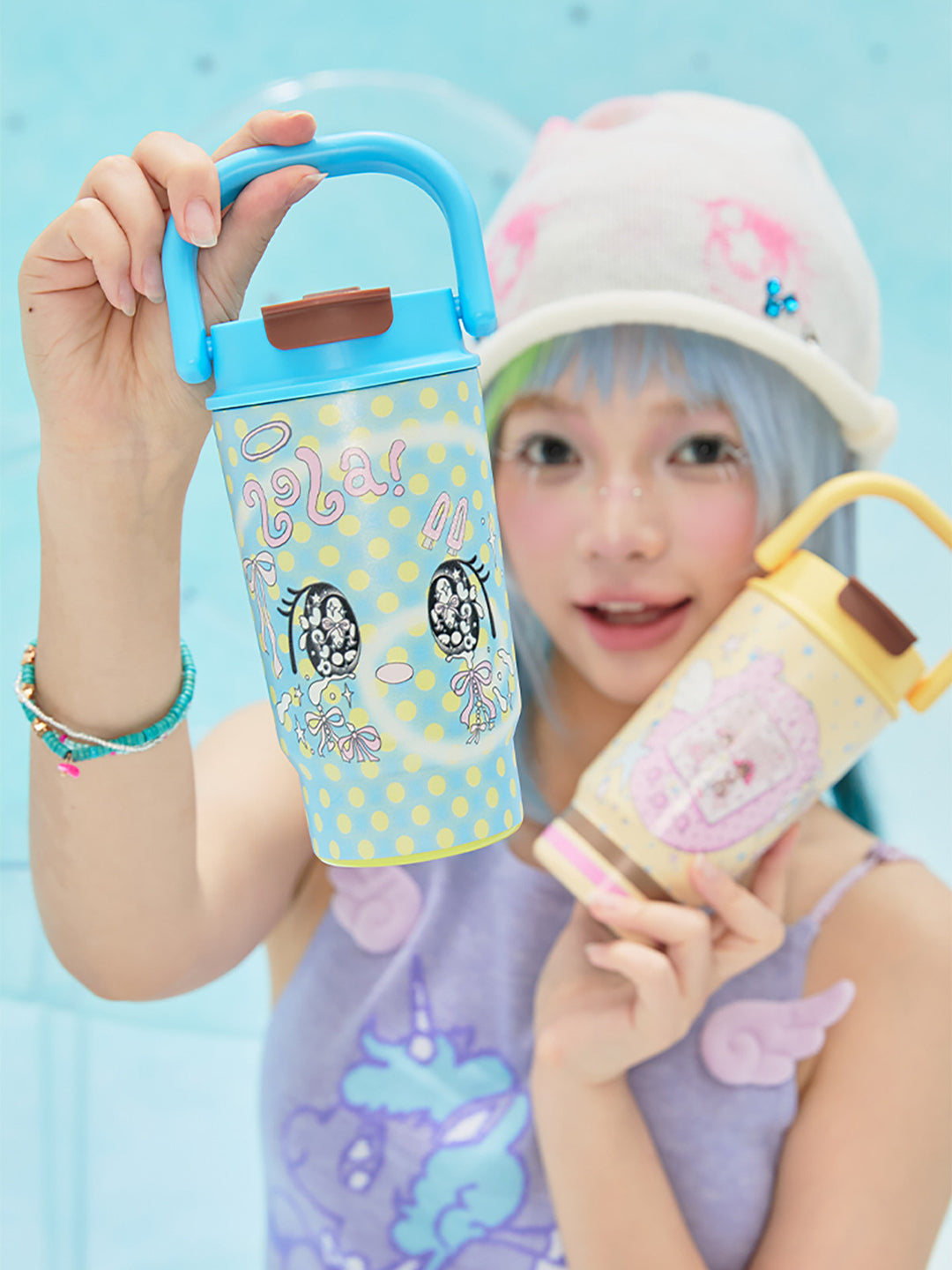 Printed Stainless Steel Tumbler with Carry Handle
