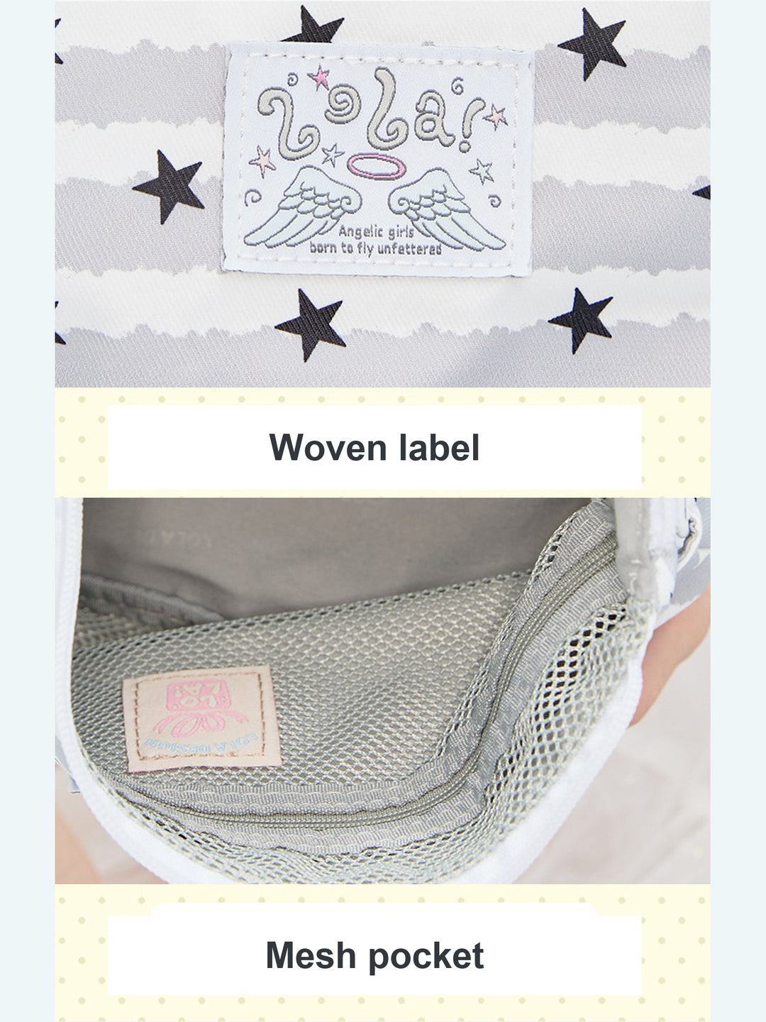 Rabbit Ear Cosmetic Pouch with Star and Stripe Pattern