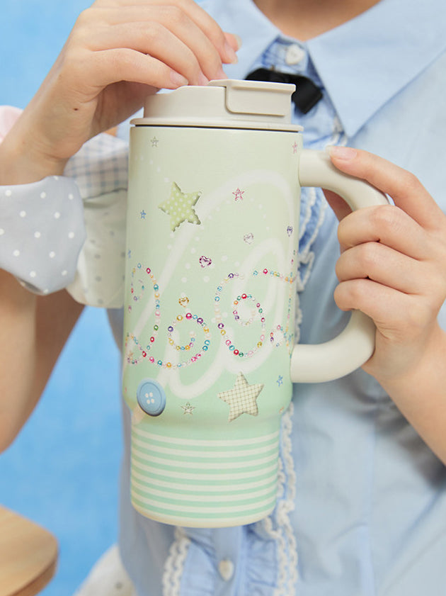 Kawaii Starry-Eyed Tumbler with Handle