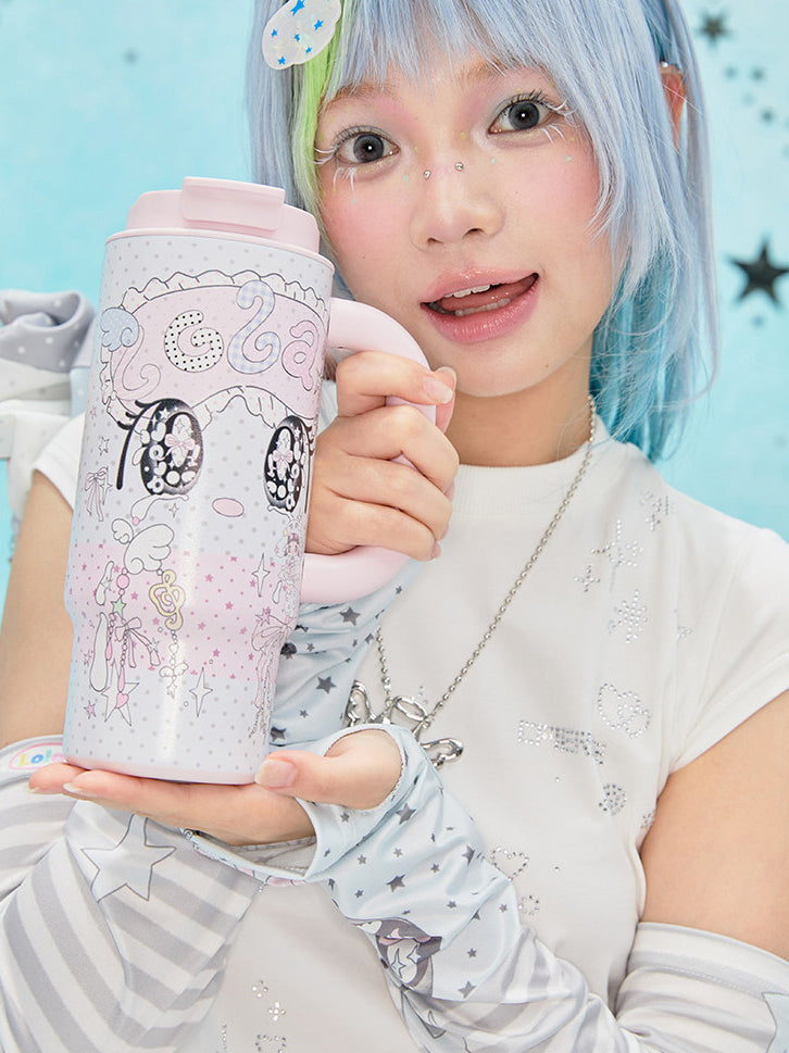Kawaii Starry-Eyed Tumbler with Handle