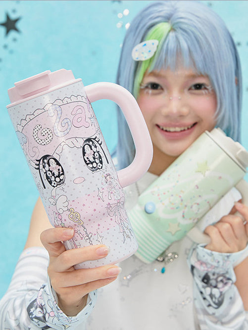 Kawaii Starry-Eyed Tumbler with Handle