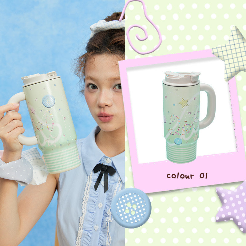 Kawaii Starry-Eyed Tumbler with Handle