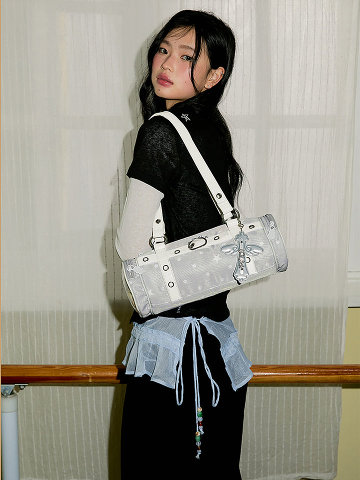 Barrel Ita Shoulder Bag with Side Display