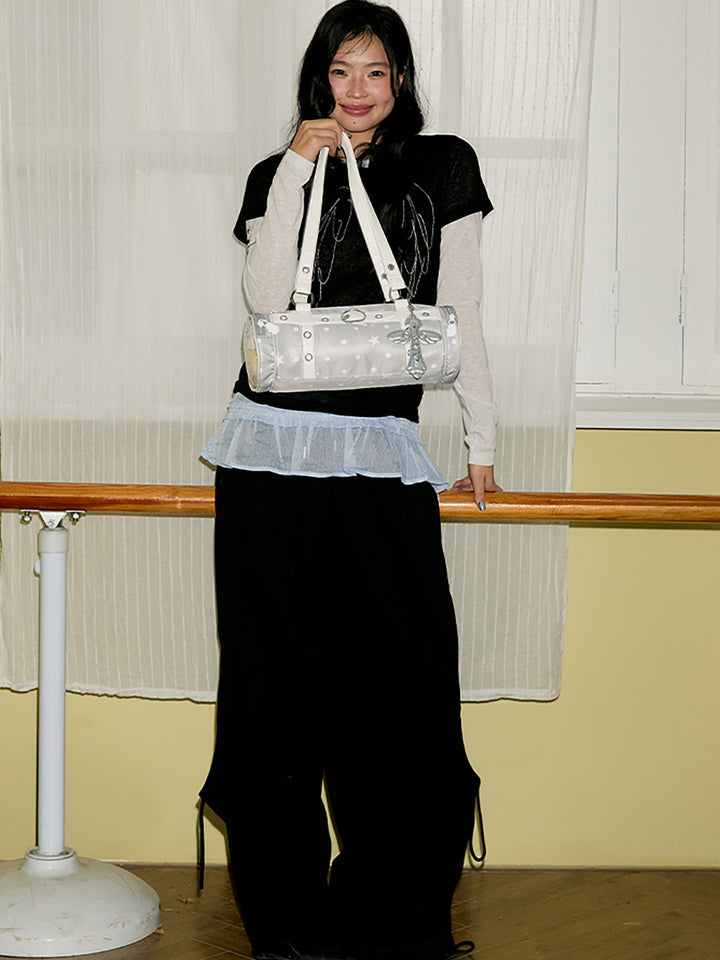 Barrel Ita Shoulder Bag with Side Display