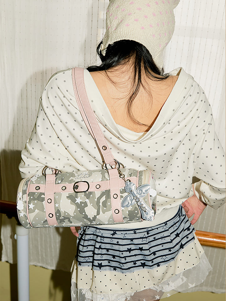 Barrel Ita Shoulder Bag with Side Display