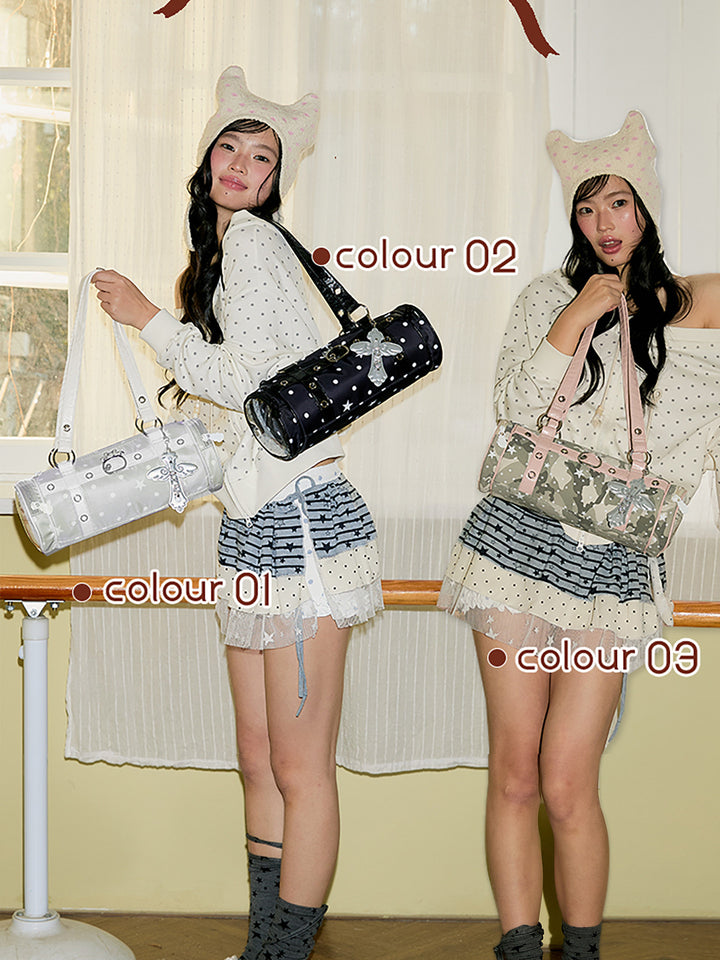 Barrel Ita Shoulder Bag with Side Display