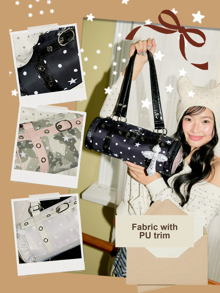 Barrel Ita Shoulder Bag with Side Display