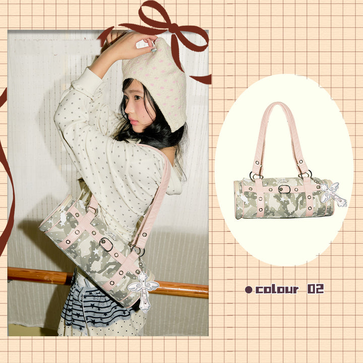 Barrel Ita Shoulder Bag with Side Display