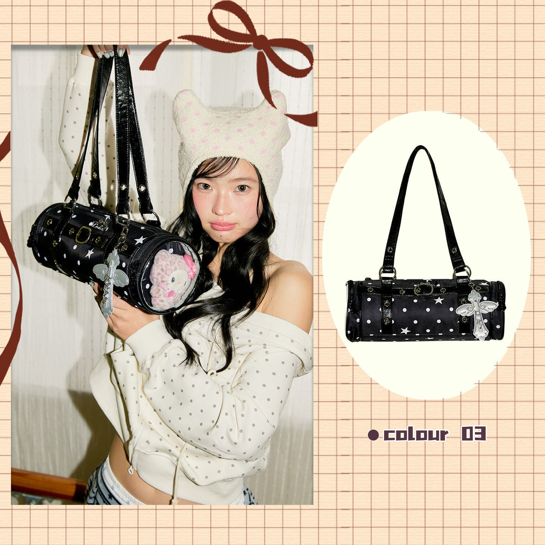 Barrel Ita Shoulder Bag with Side Display