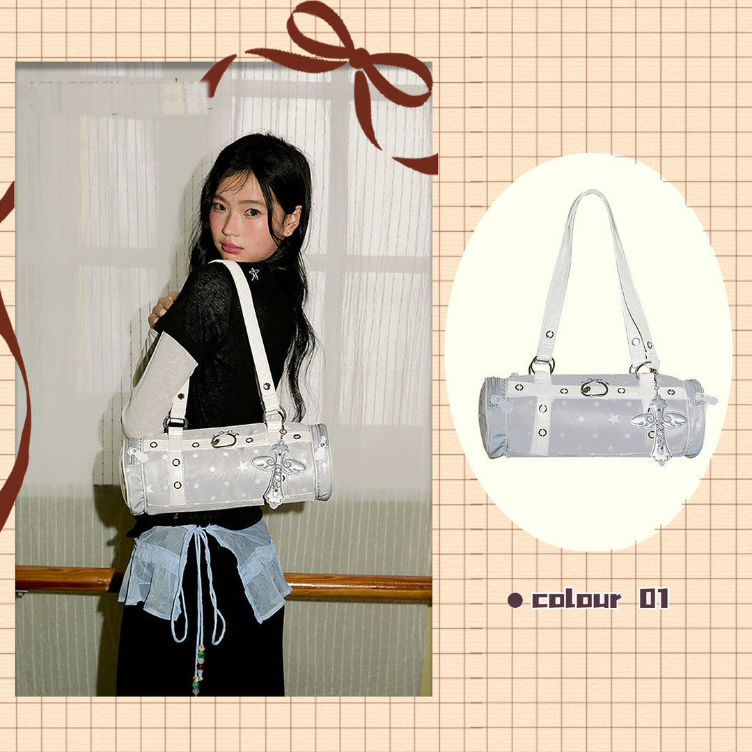 Barrel Ita Shoulder Bag with Side Display