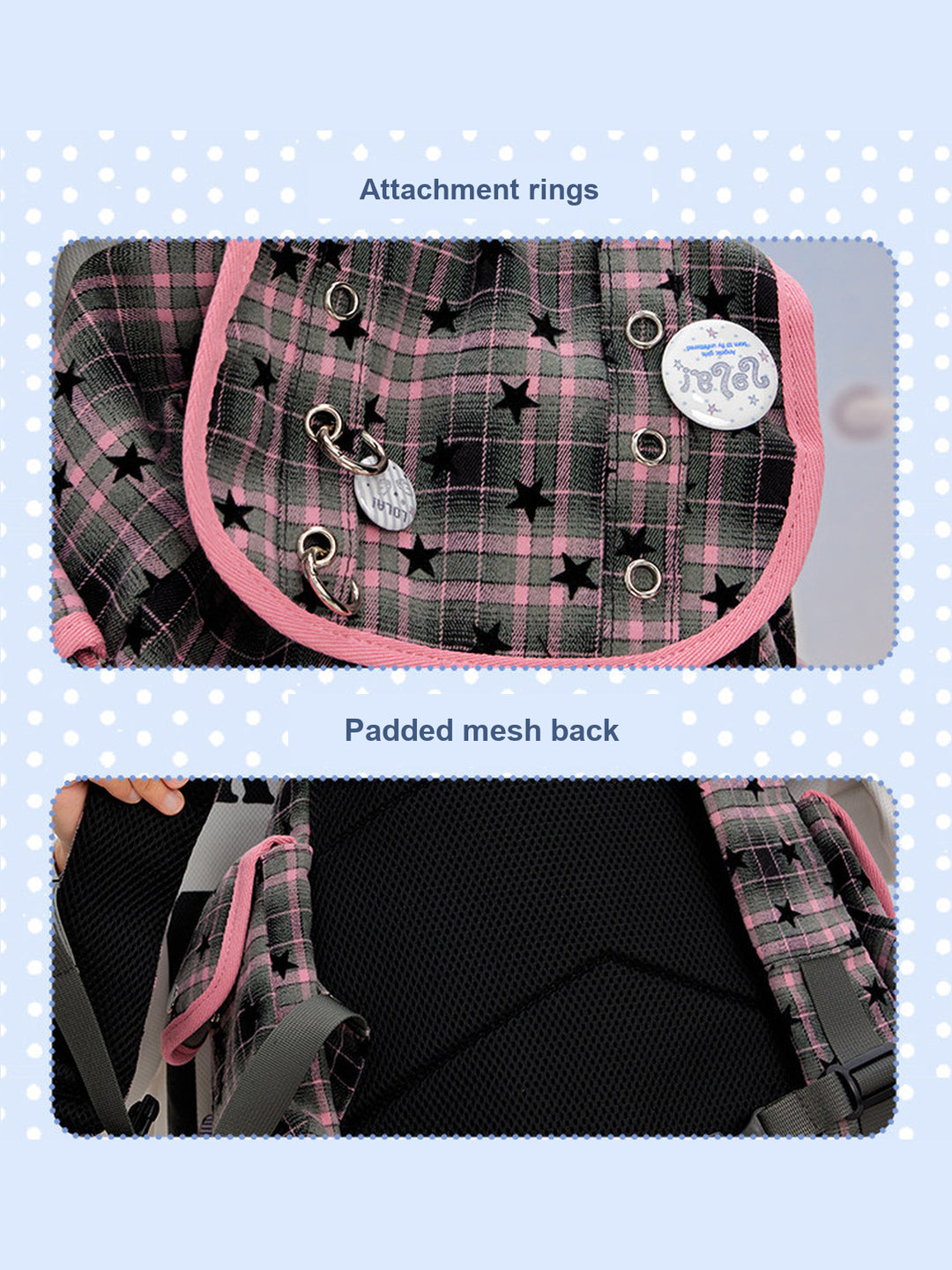 Drawstring Flap Backpack with Card Pocket