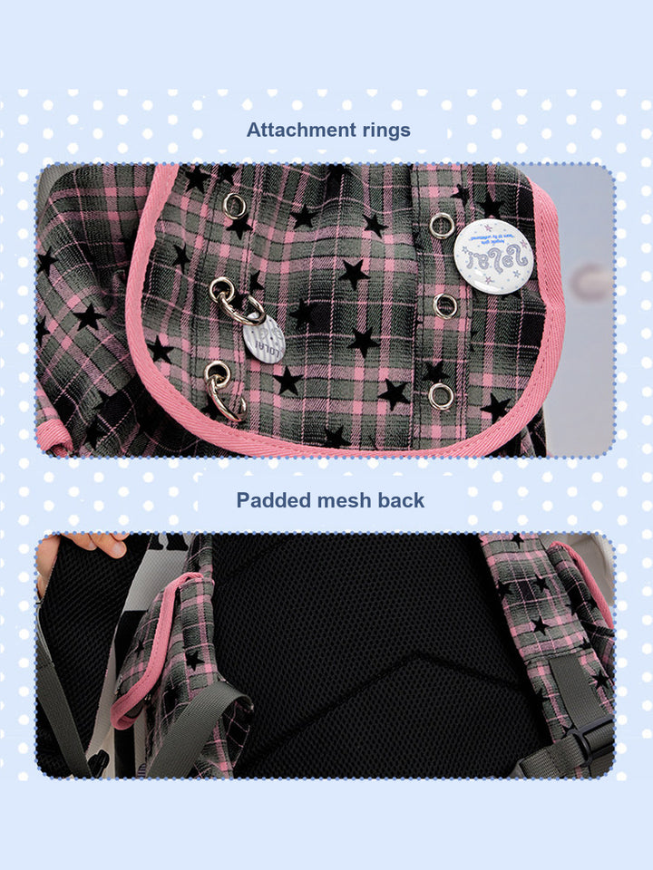 Drawstring Flap Backpack with Card Pocket