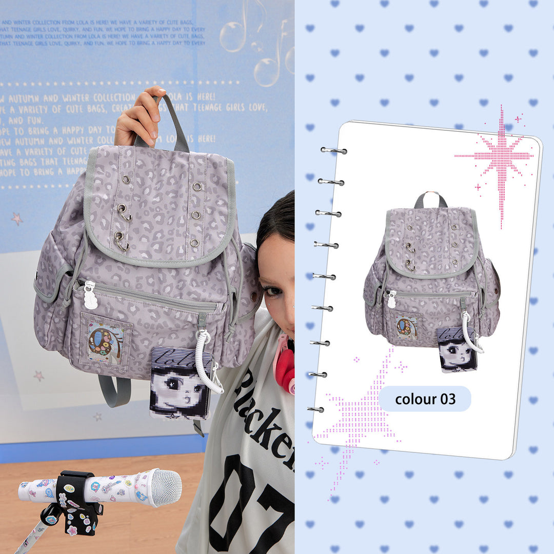 Drawstring Flap Backpack with Card Pocket