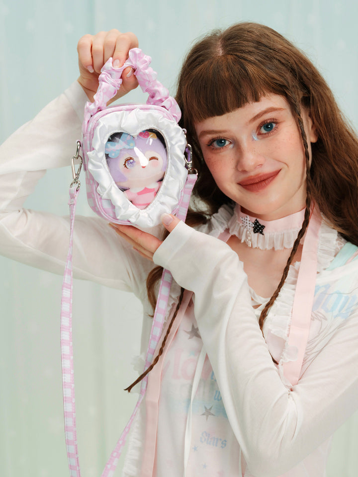 Ruffle Heart Window Mini Ita Bag