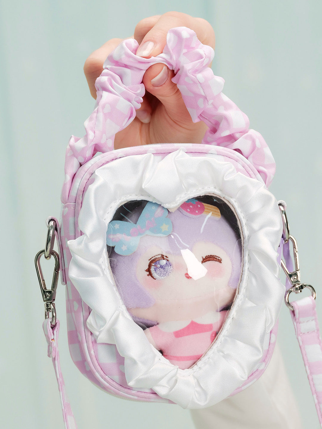 Ruffle Heart Window Mini Ita Bag