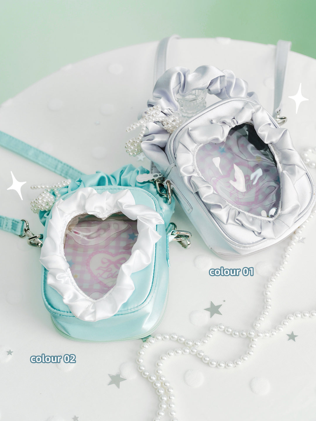 Ruffle Heart Window Mini Ita Bag