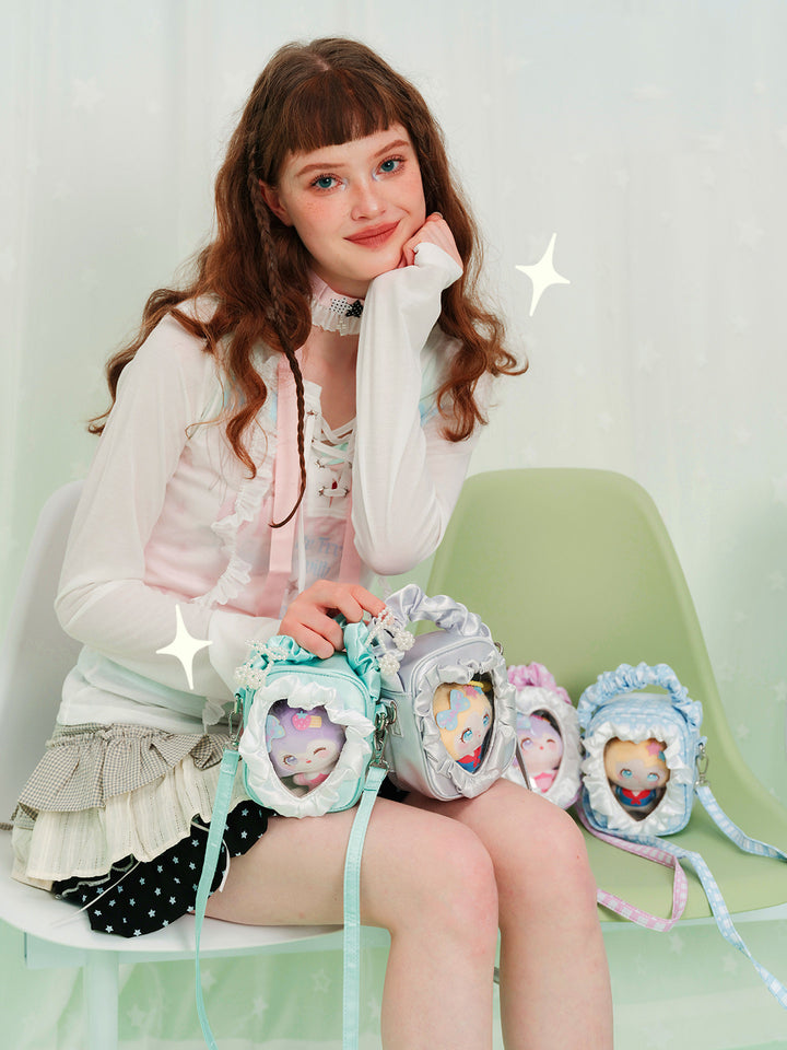Ruffle Heart Window Mini Ita Bag