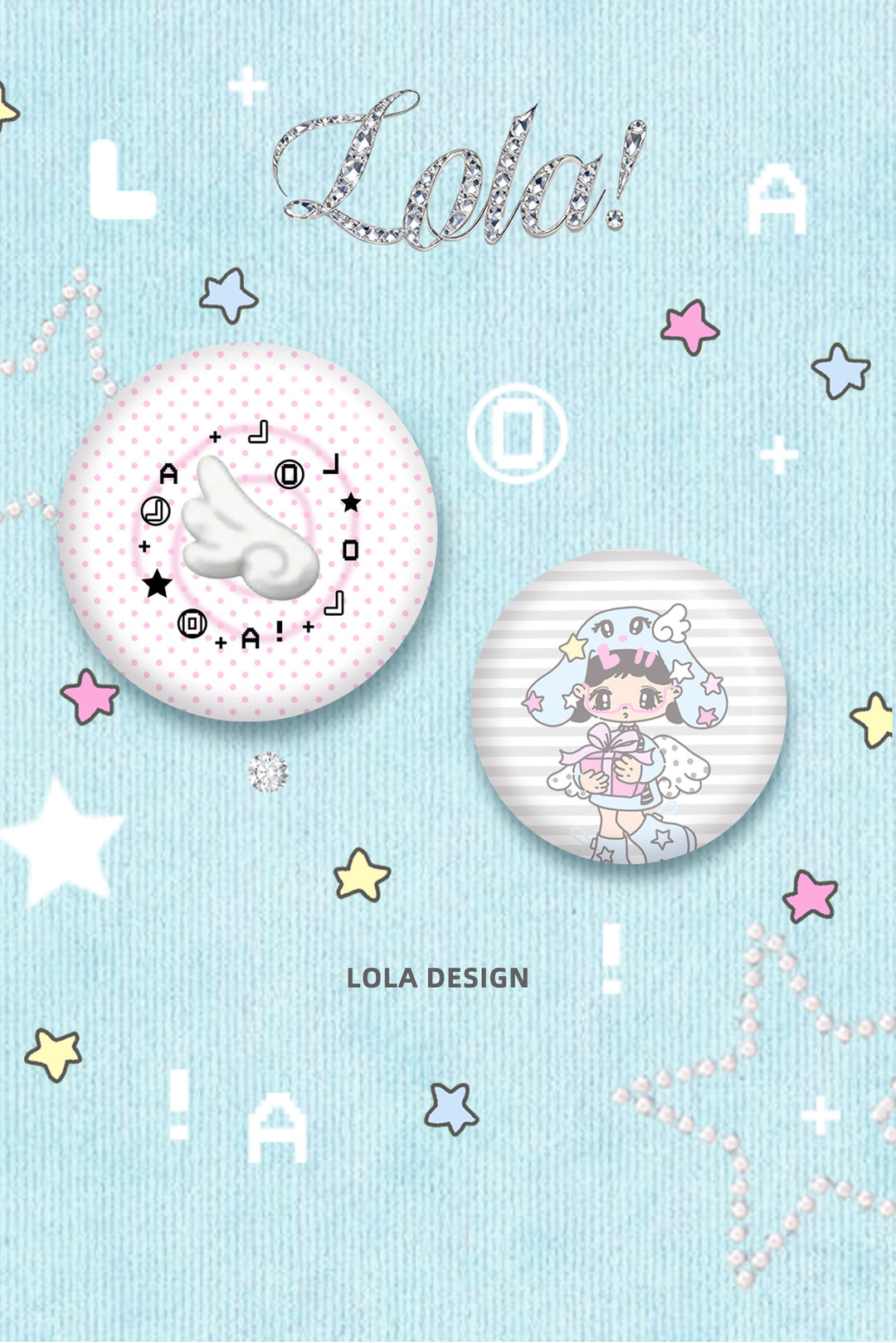 Pastel Illustrated Round Pin Badge