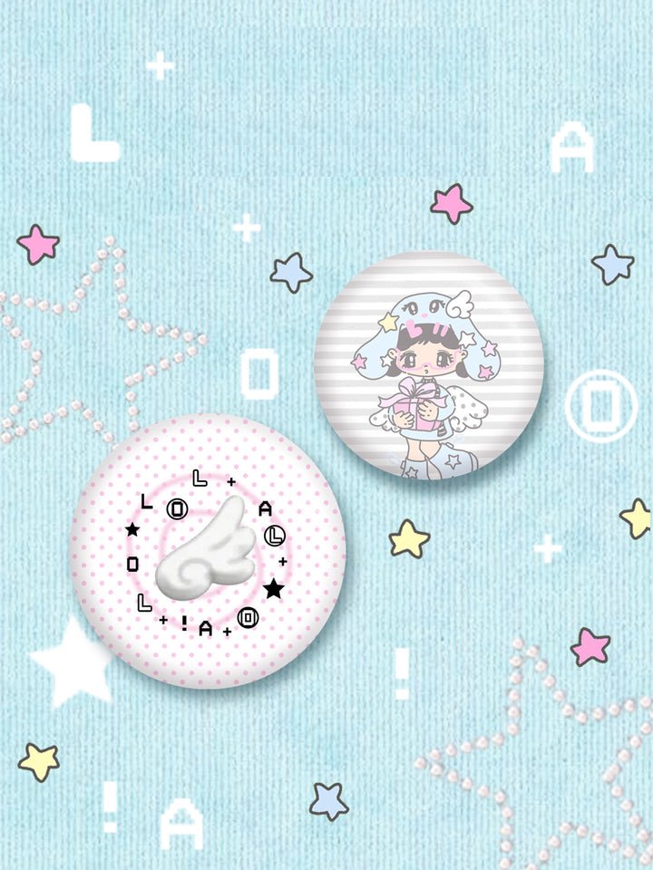Pastel Illustrated Round Pin Badge