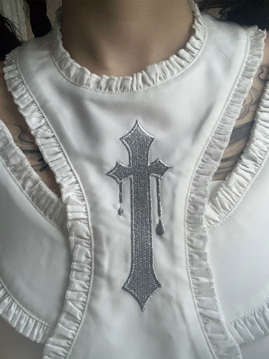 Gothic Layered Shoulder Cutout Mini Dress