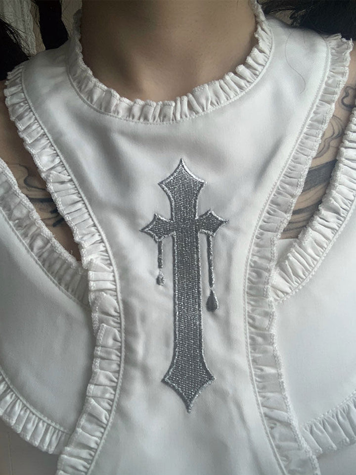 Gothic Layered Shoulder Cutout Mini Dress