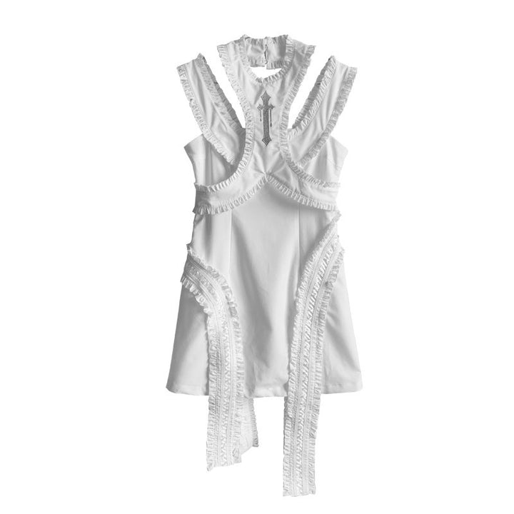 Gothic Layered Shoulder Cutout Mini Dress