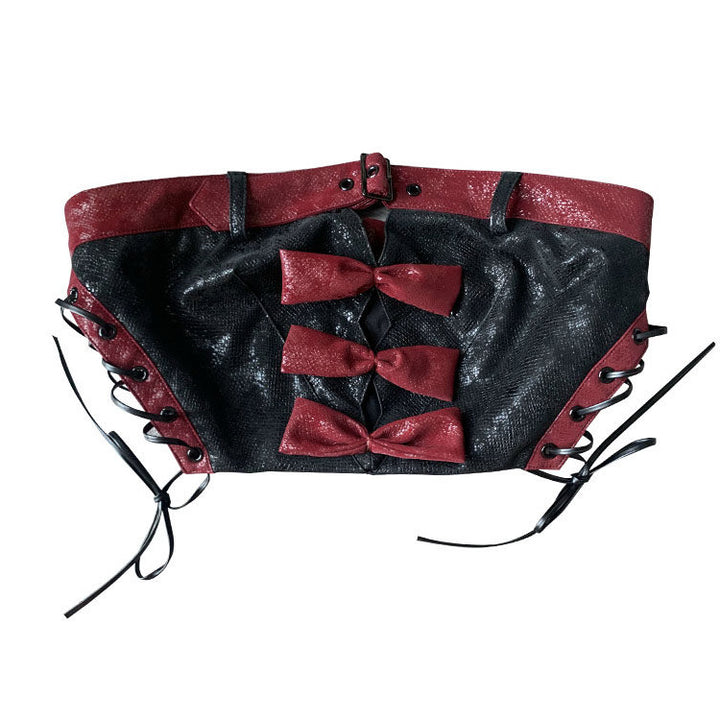 Gothic Bow Cutout Corset Top