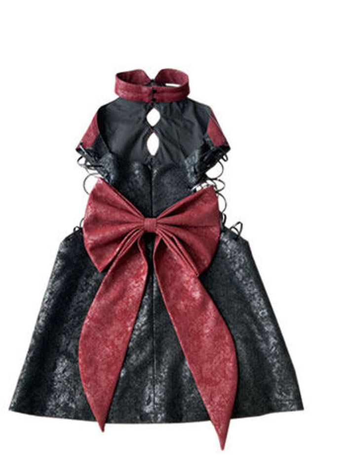 Gothic Qipao-Inspired Lace-Up Mini Dress