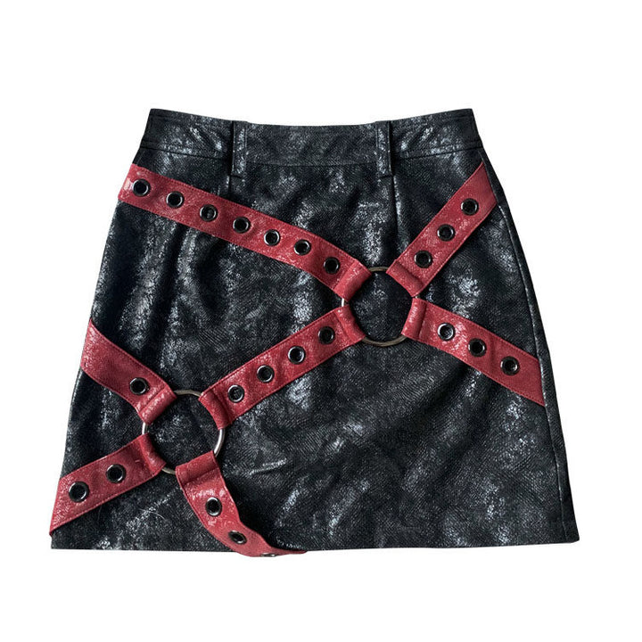 Gothic O-Ring Harness Mini Skirt