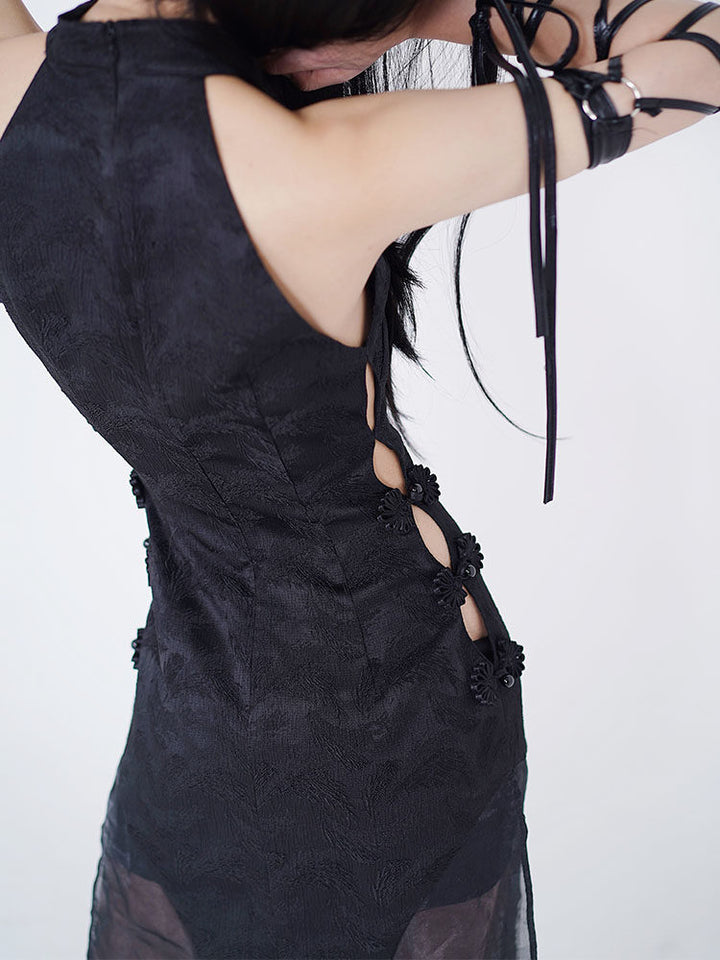 Gothic Dragon Embroidered Qipao Dress