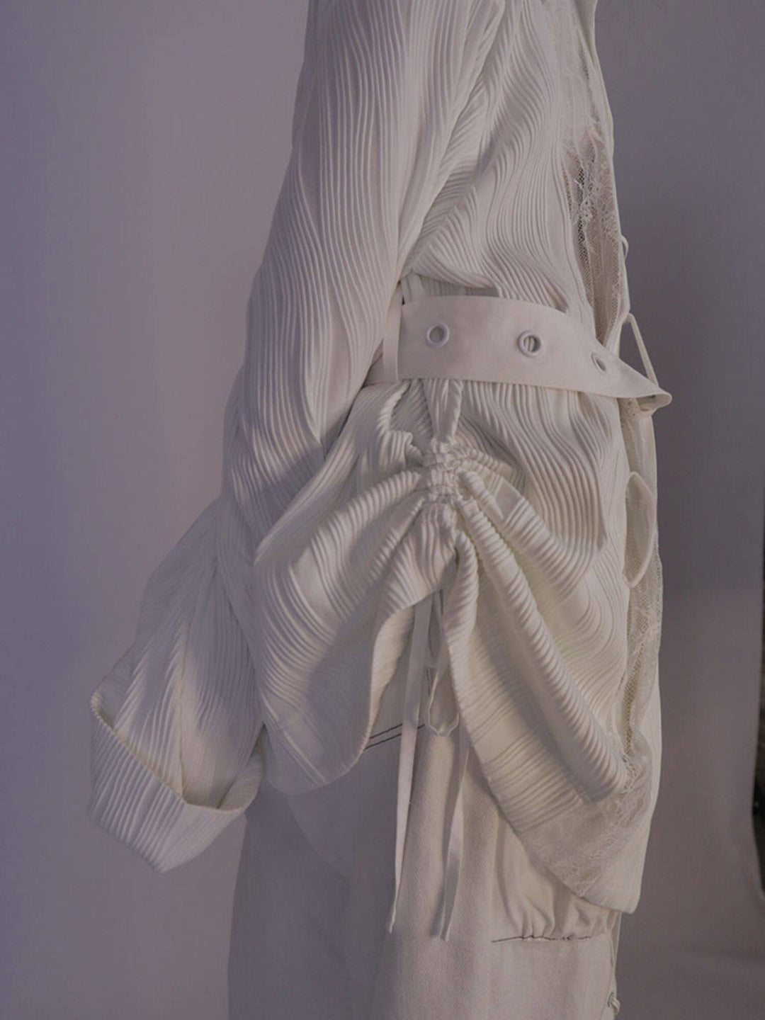 Gothic Lace-Up Pleated Shirt