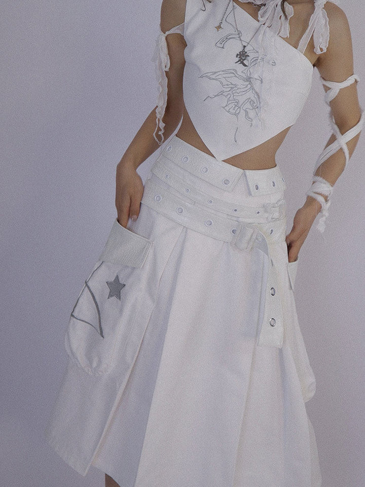 Y2K Butterfly Asymmetric Tank Top