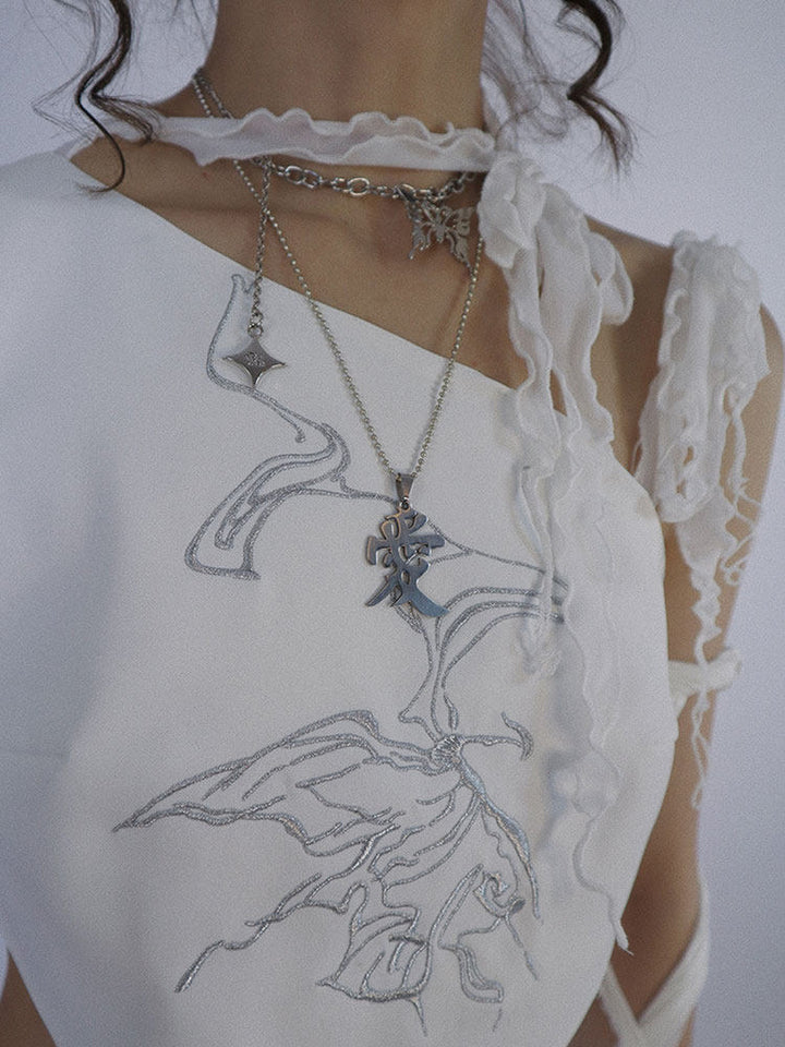 Y2K Butterfly Asymmetric Tank Top