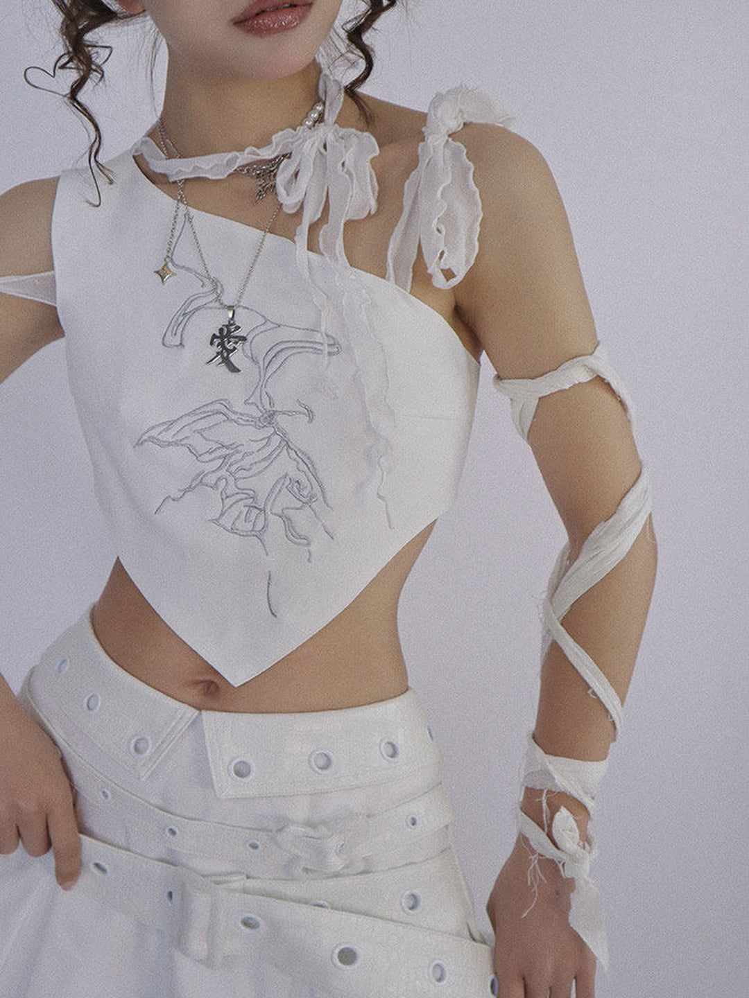 Y2K Butterfly Asymmetric Tank Top
