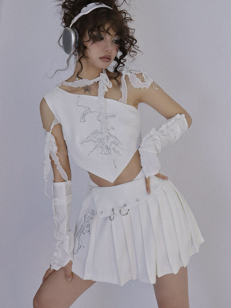 Y2K Butterfly Asymmetric Tank Top