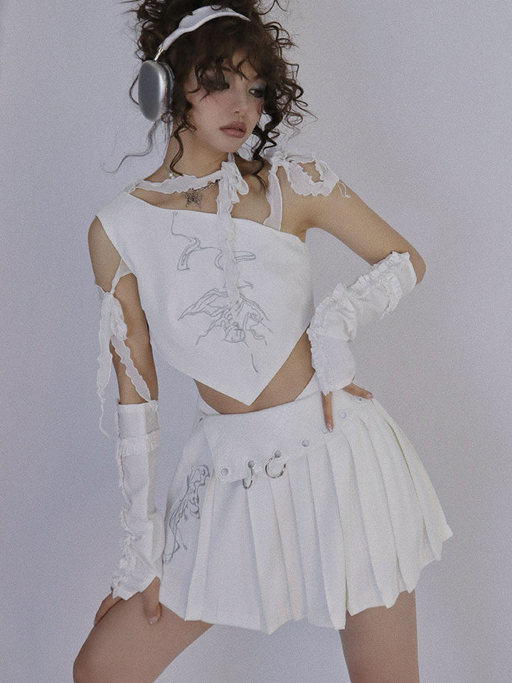 Y2K Butterfly Asymmetric Tank Top