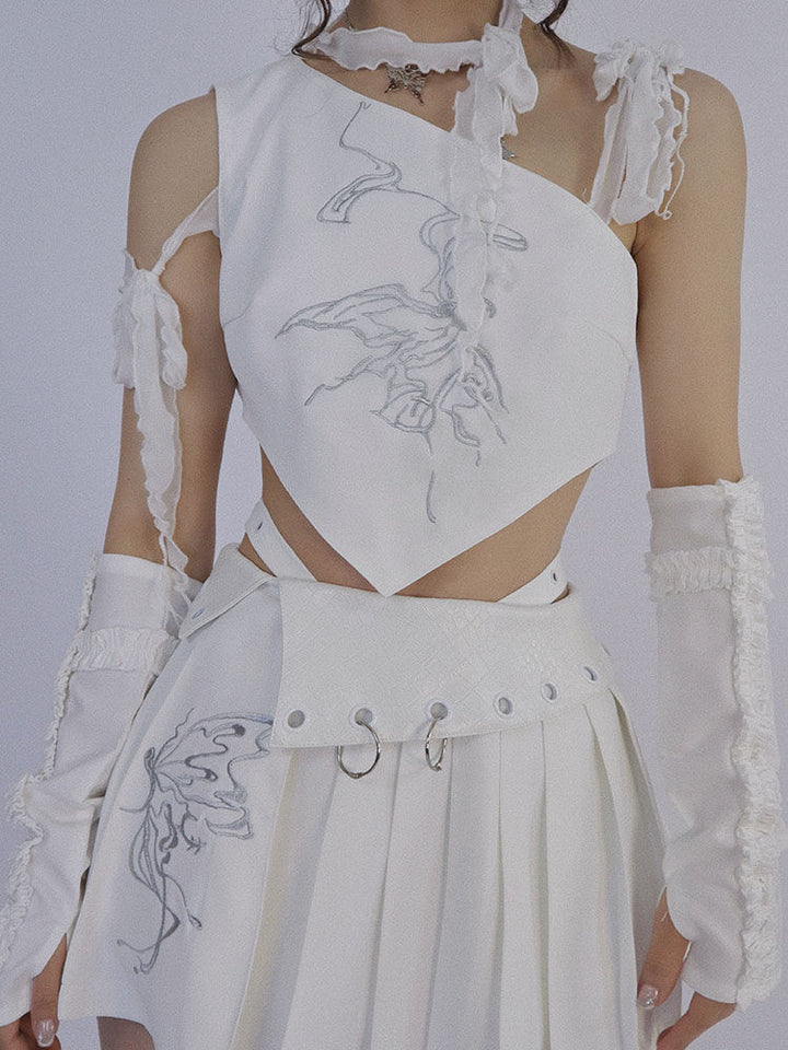 Y2K Butterfly Asymmetric Tank Top