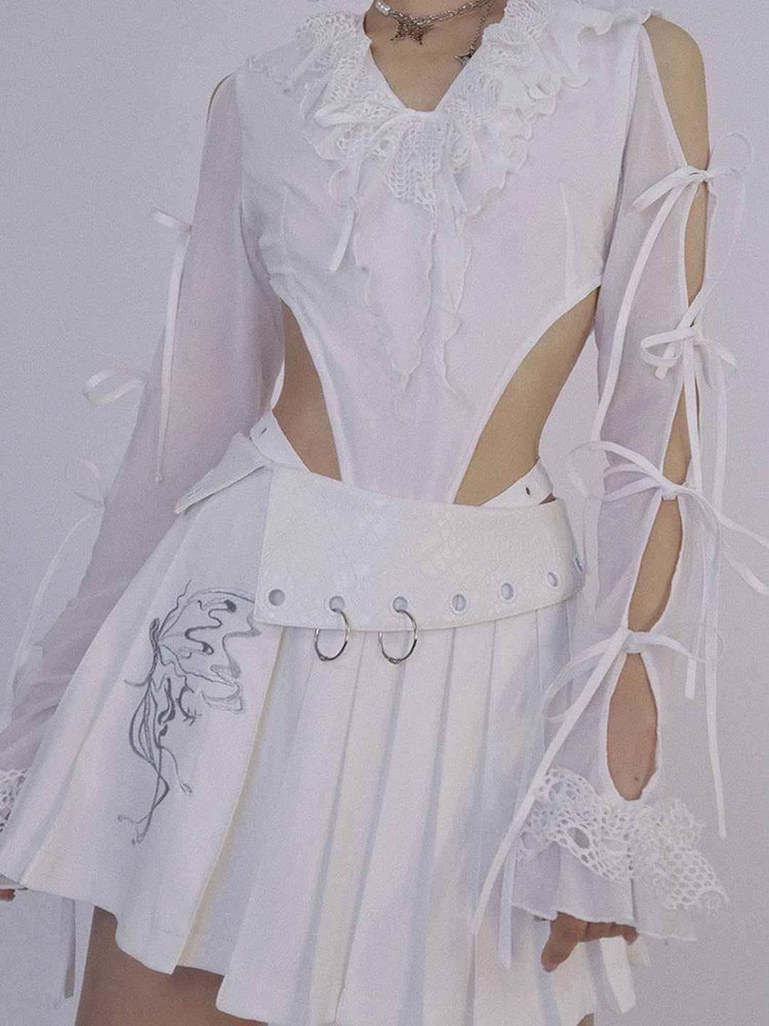 Y2K Butterfly Pleated Mini Skirt