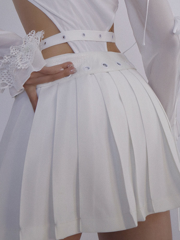 Y2K Butterfly Pleated Mini Skirt