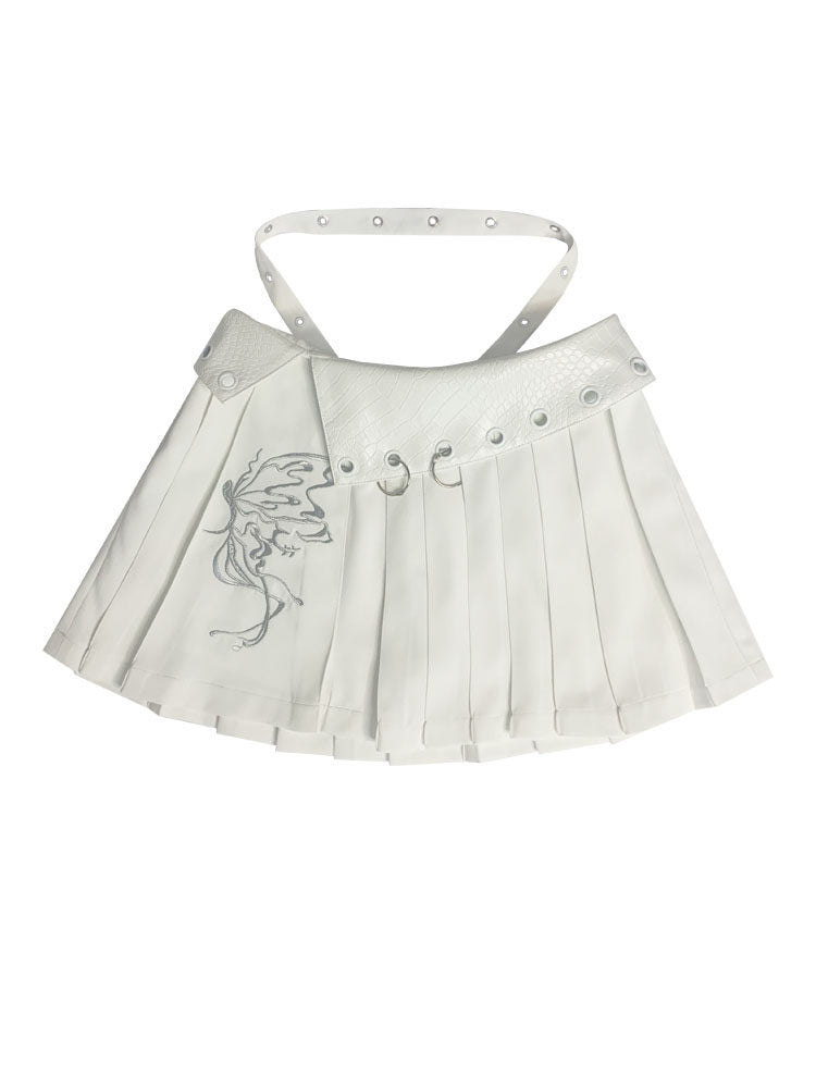 Y2K Butterfly Pleated Mini Skirt