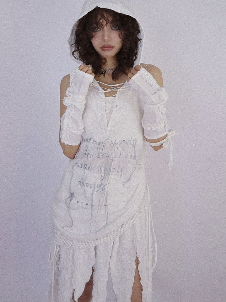 Post-Apocalyptic Lace-Up Hooded Vest