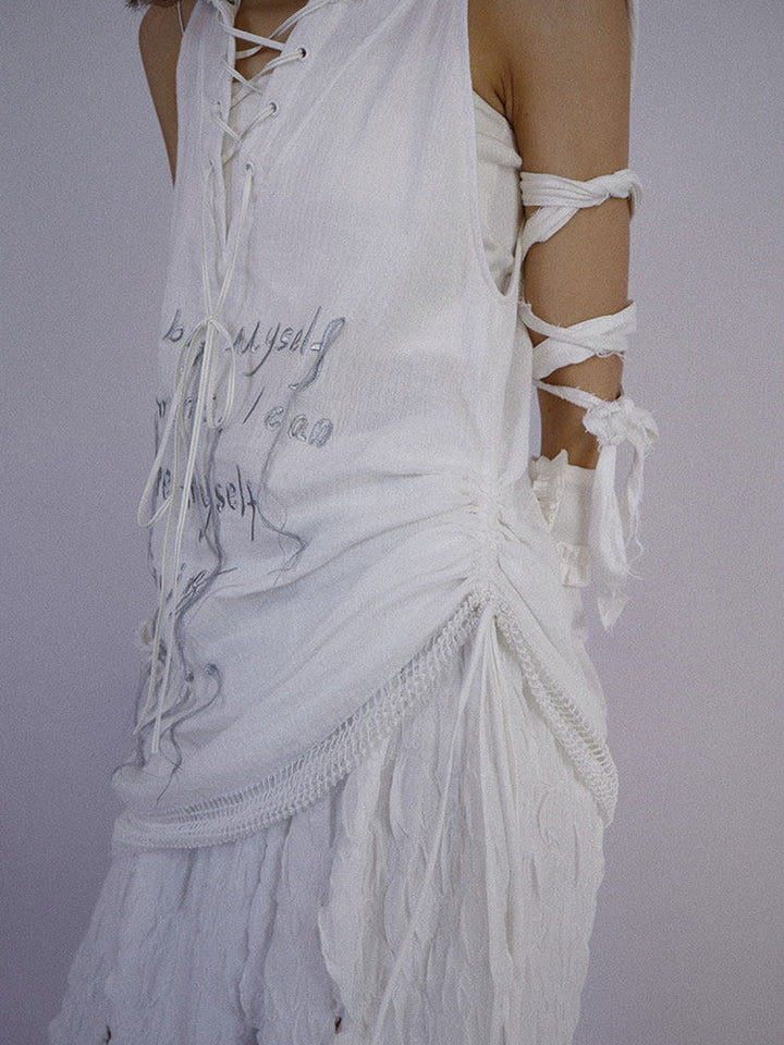Post-Apocalyptic Lace-Up Hooded Vest