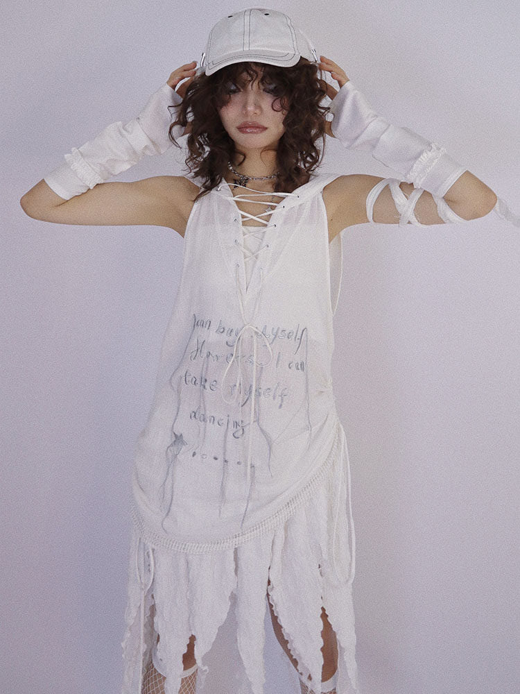 Post-Apocalyptic Lace-Up Hooded Vest