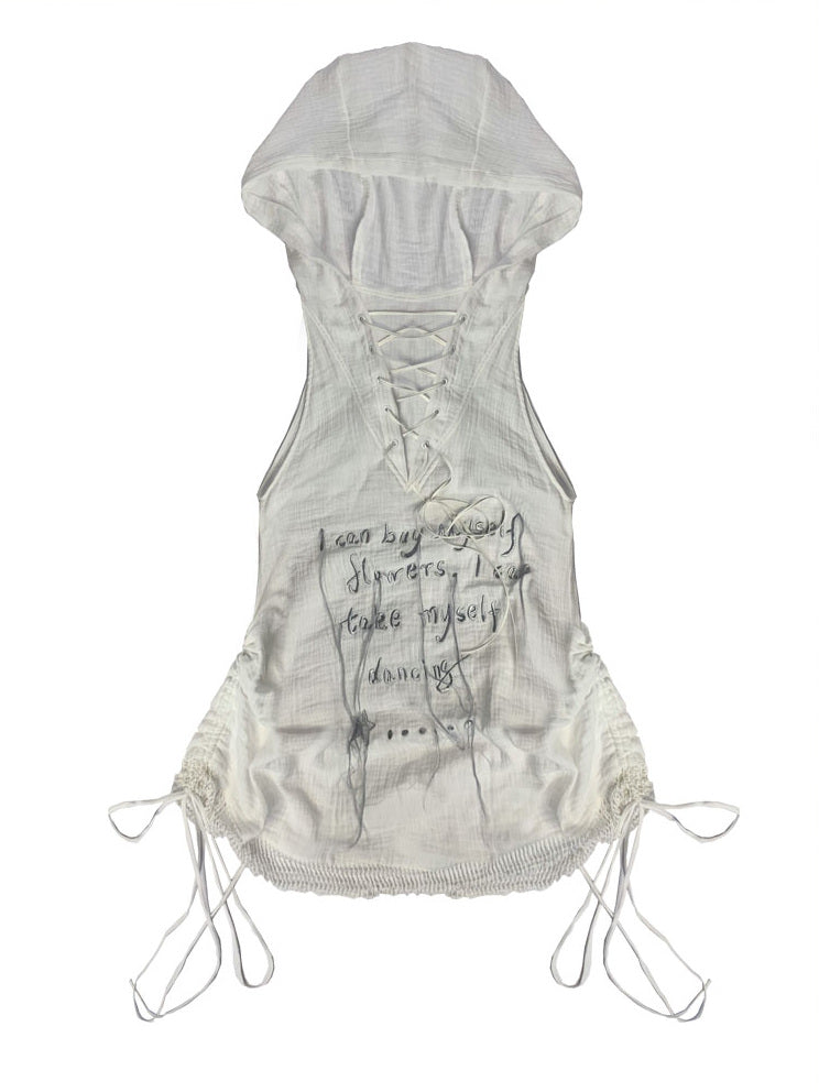 Post-Apocalyptic Lace-Up Hooded Vest
