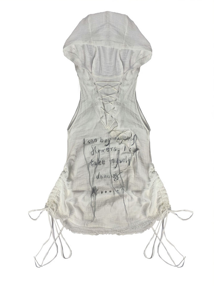 Post-Apocalyptic Lace-Up Hooded Vest