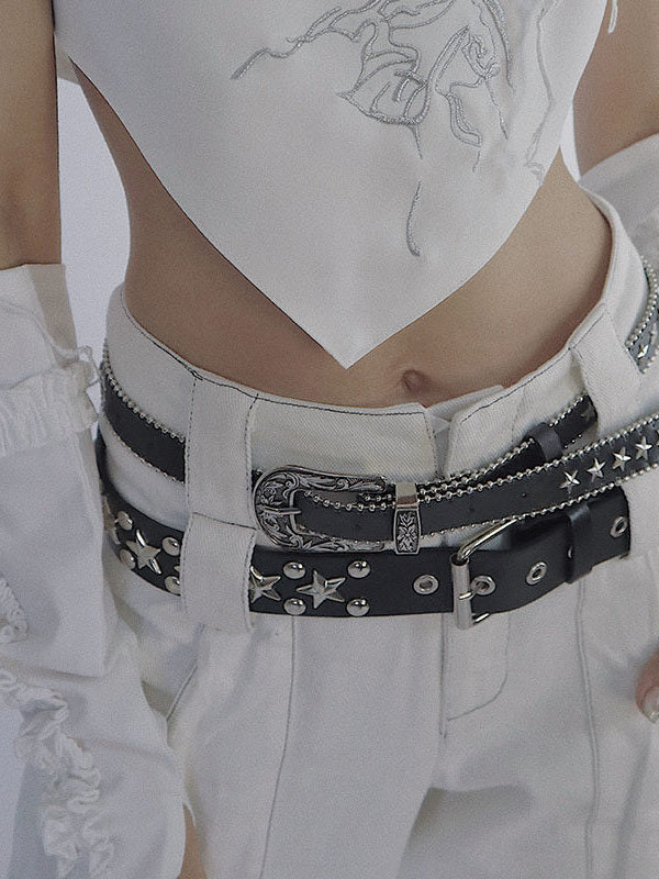 Punk Star Stud Belt