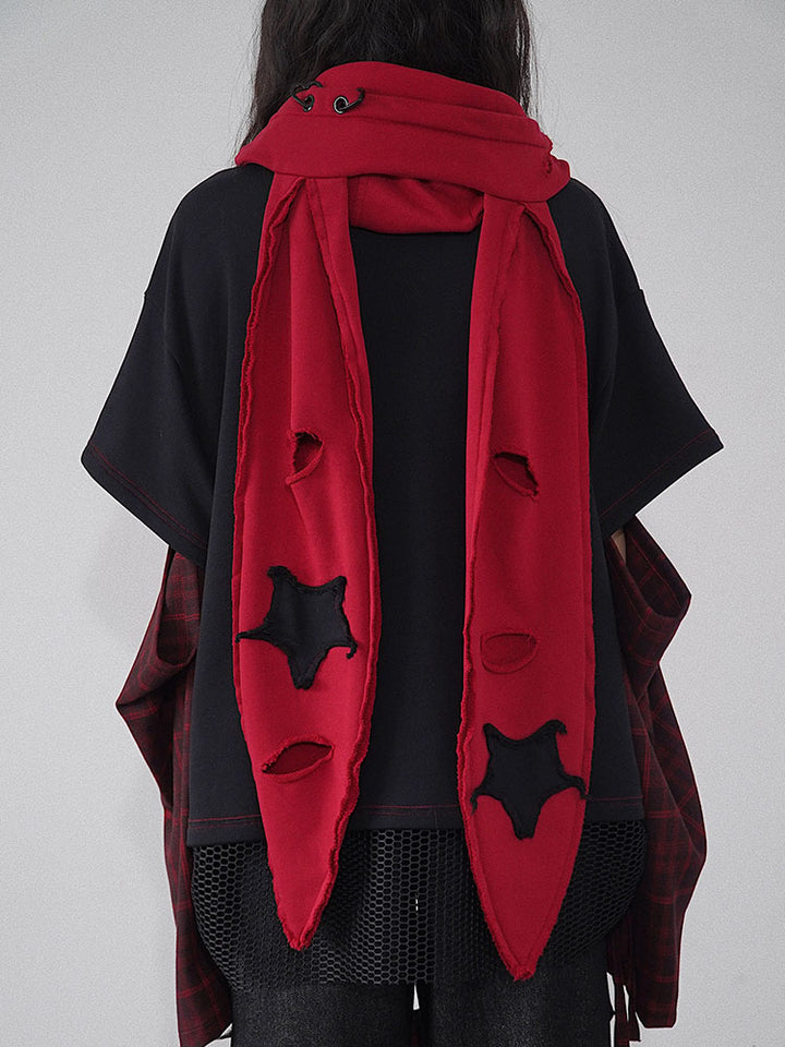 Gothic Star Patch Bunny Hood Scarf