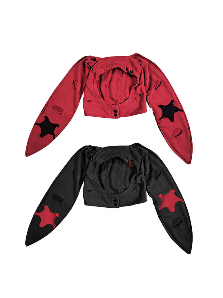 Gothic Star Patch Bunny Hood Scarf