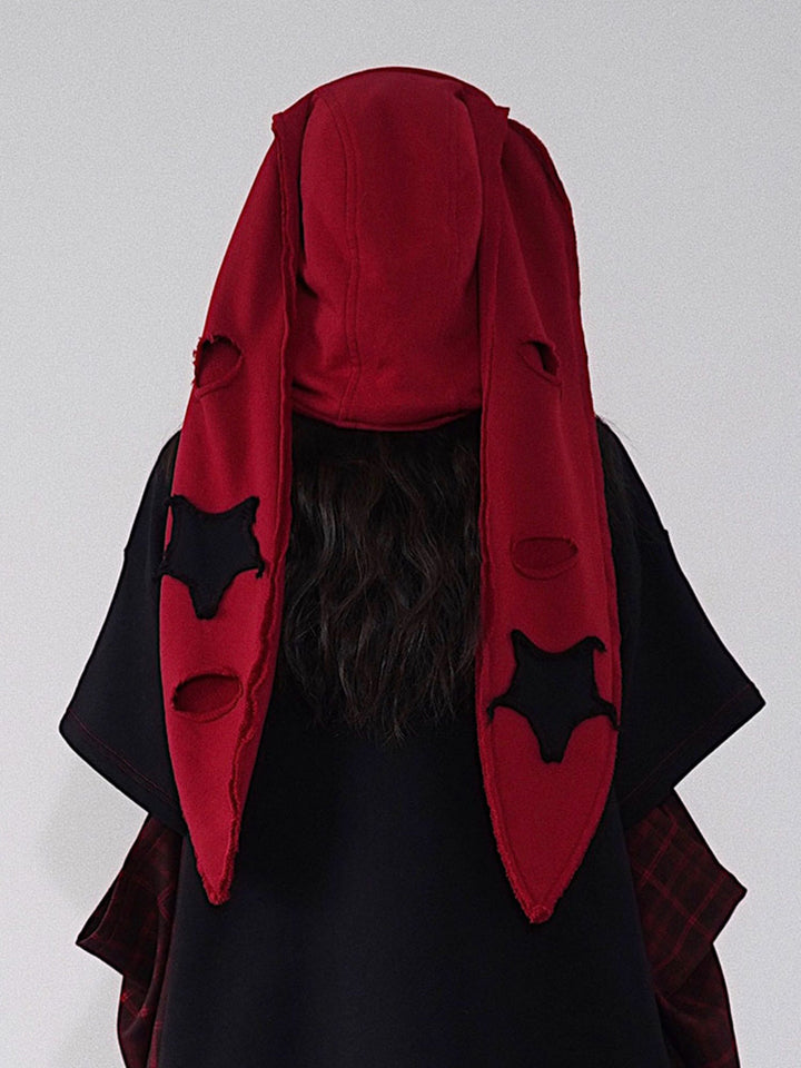 Gothic Star Patch Bunny Hood Scarf